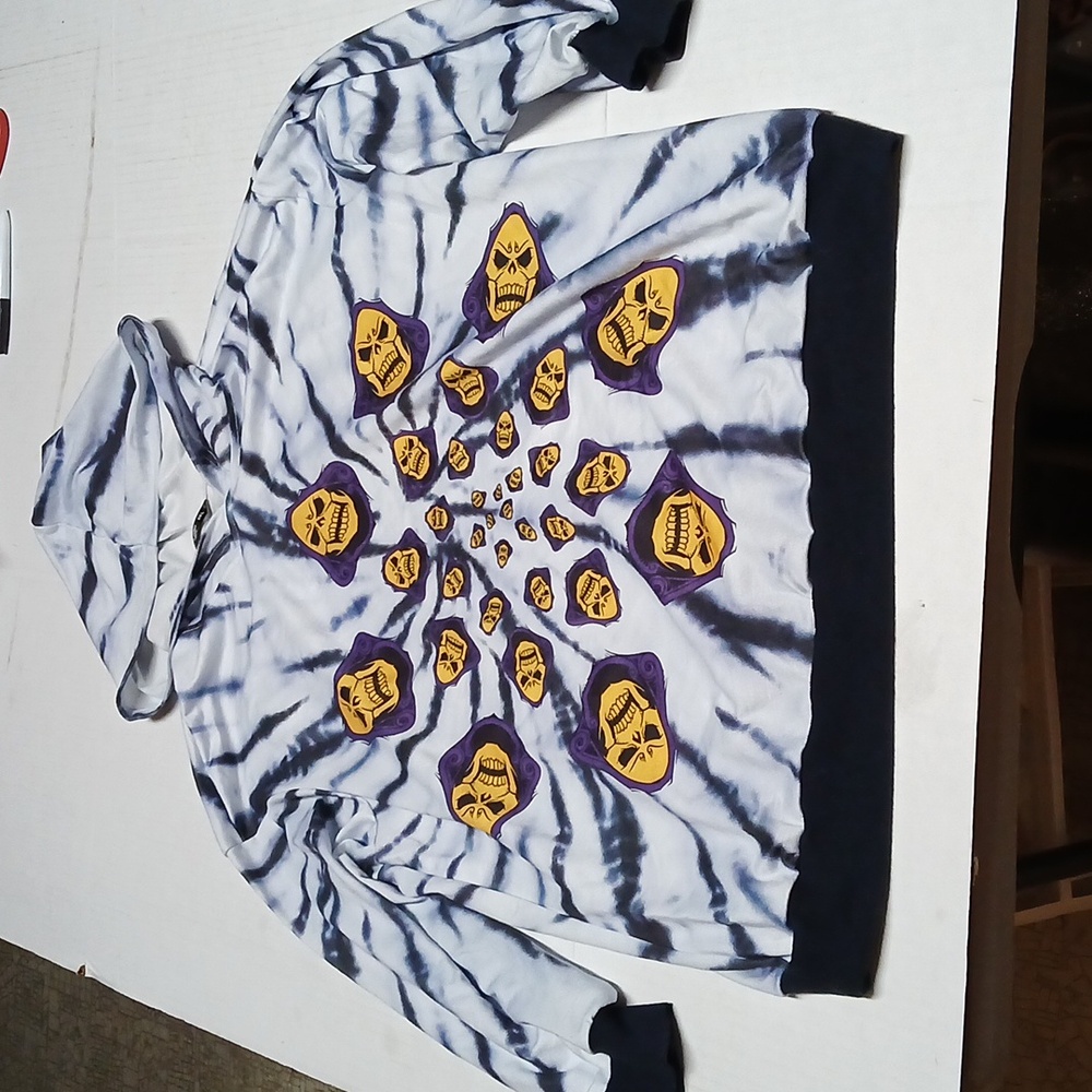 Masters of the Universe Skeletor Tie-Dye Pullover Hoodie Sweatshirt Goth Skull
